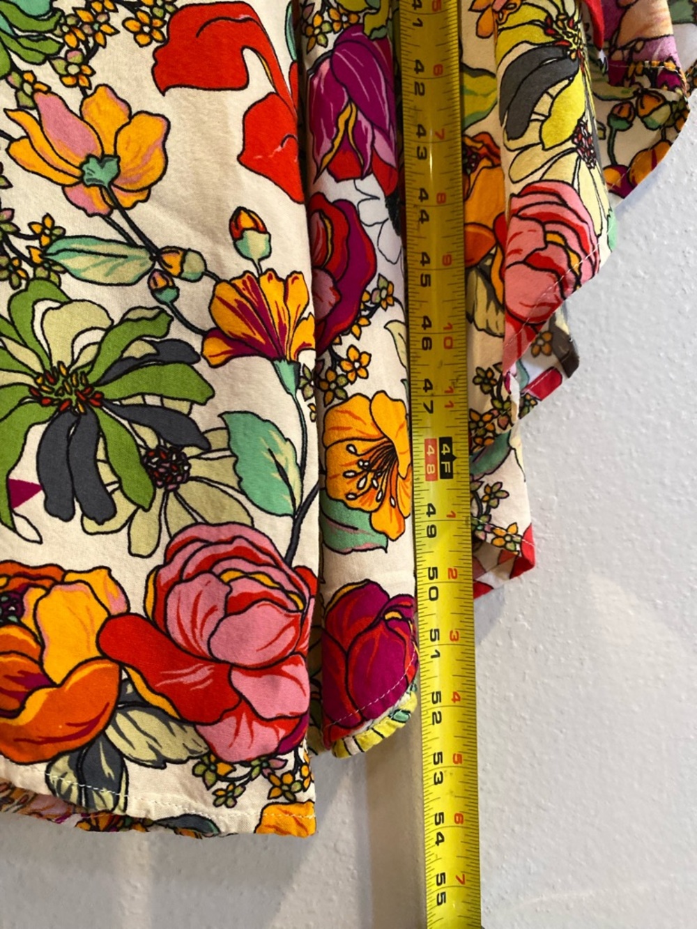 MSK Floral Wide Leg Jumpsuit - Size L Boho Summer Vacation - Picture 6 of 11